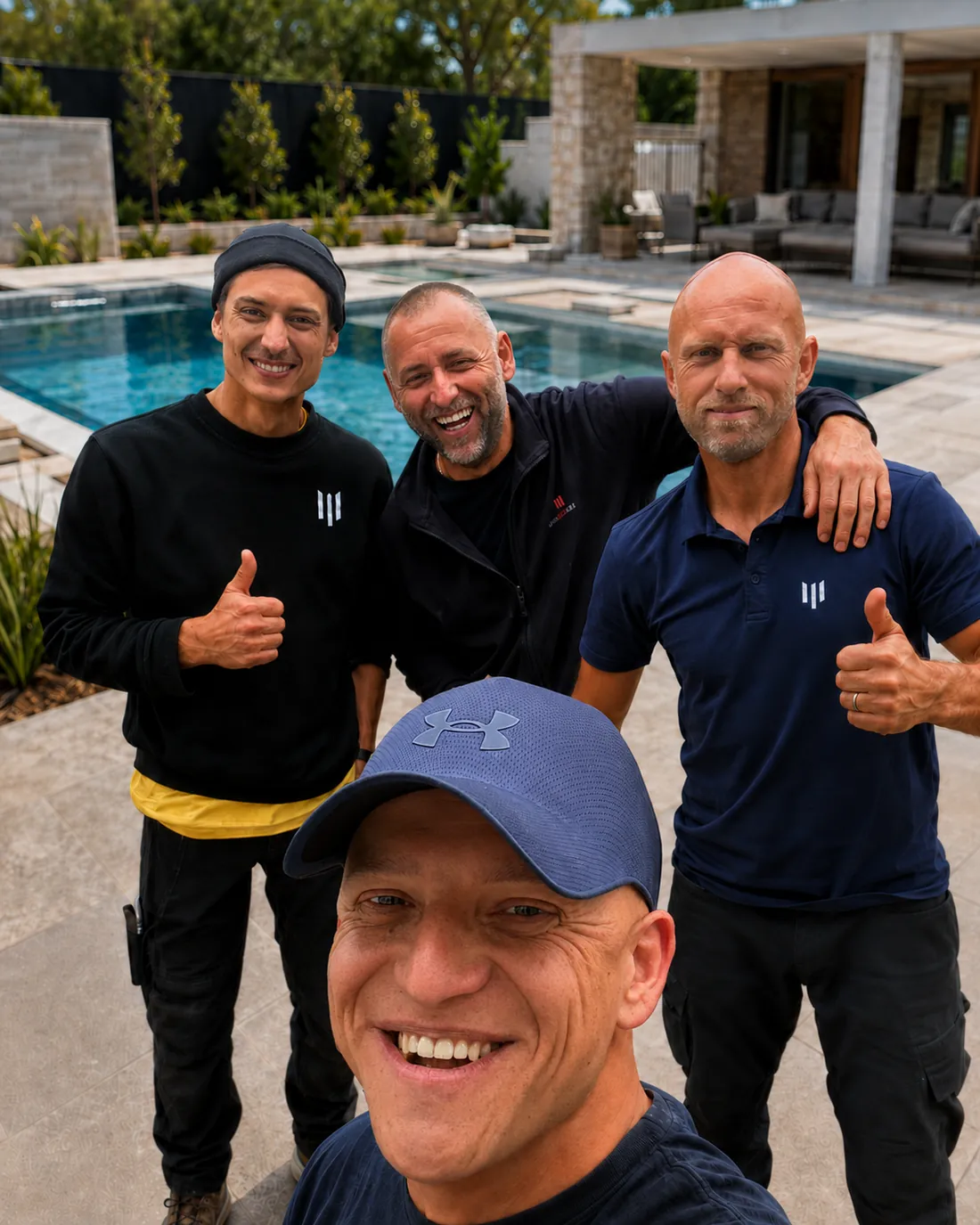 Das Team von PONTOSPOOL, von links: Sebastian, Siri und Cedric, vorn Edgar